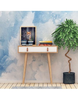 Konzolový stolek Dokka 80 cm dub craft zlatý/bílý
