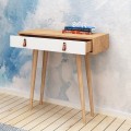 Konzolový stolek Dokka 80 cm dub craft zlatý/bílý