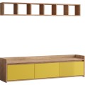 Obývací stěna AVAN 150 cm žlutá