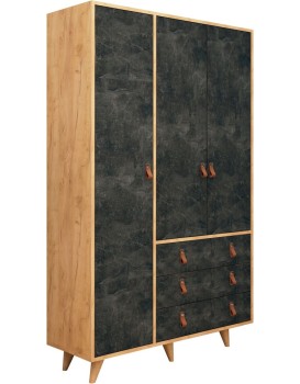 Šatní skříň Pagina 120 cm dub/tmavě hnědá