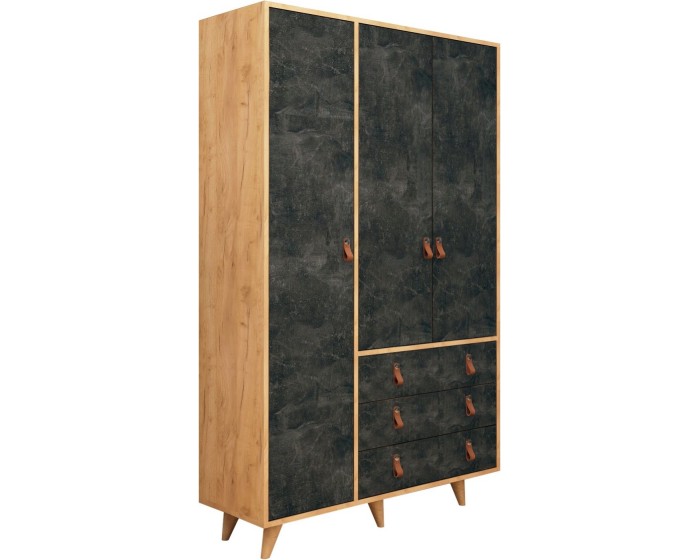 Šatní skříň Pagina 120 cm dub/tmavě hnědá