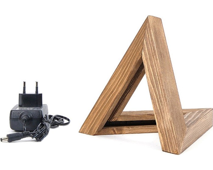 Stolní LED lampa Triangl hnědá