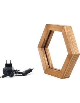 Stolní LED lampa Hexagon hnědá