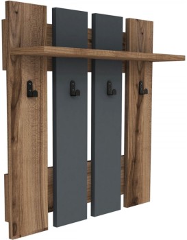 Nástěnný věšák Mita 70 cm hnědý/černý