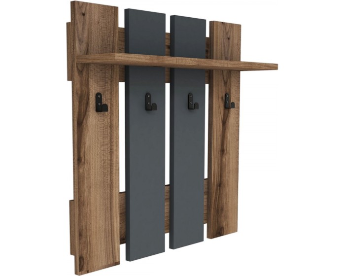 Nástěnný věšák Mita 70 cm hnědý/černý