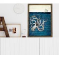 Nástěnný obraz Octopus 50x70 cm modrý