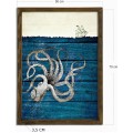 Nástěnný obraz Octopus 50x70 cm modrý