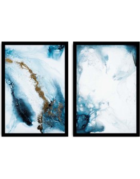 Sada nástěnných obrazů Mramory 36x51 cm 2 ks modrá