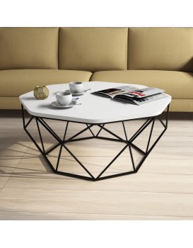 Konferenční stolek Diamond 90 cm bílo-černý