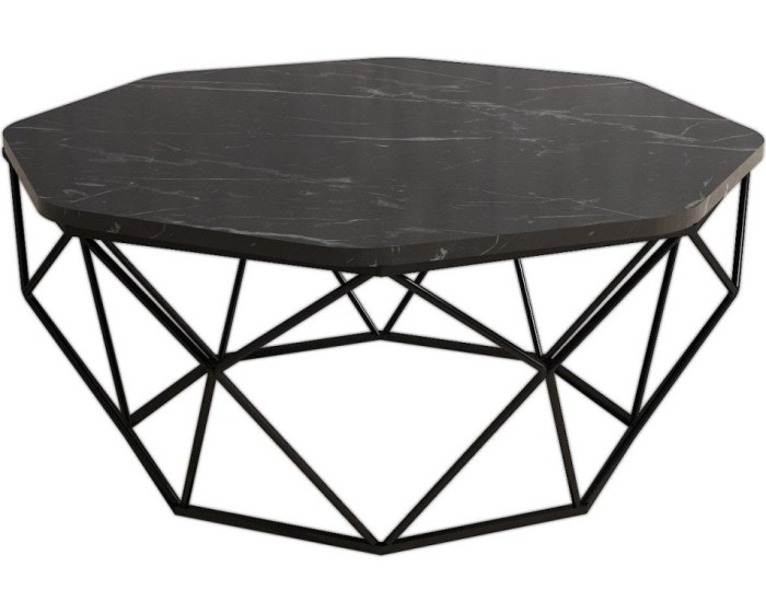 Konferenční stolek Diamond 90 cm černý mramor