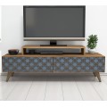 TV stolek CITY 140 cm ořech/modrý