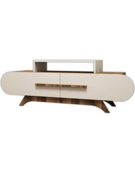TV stolek ROSE 145 cm ořech/krémovo-bílý