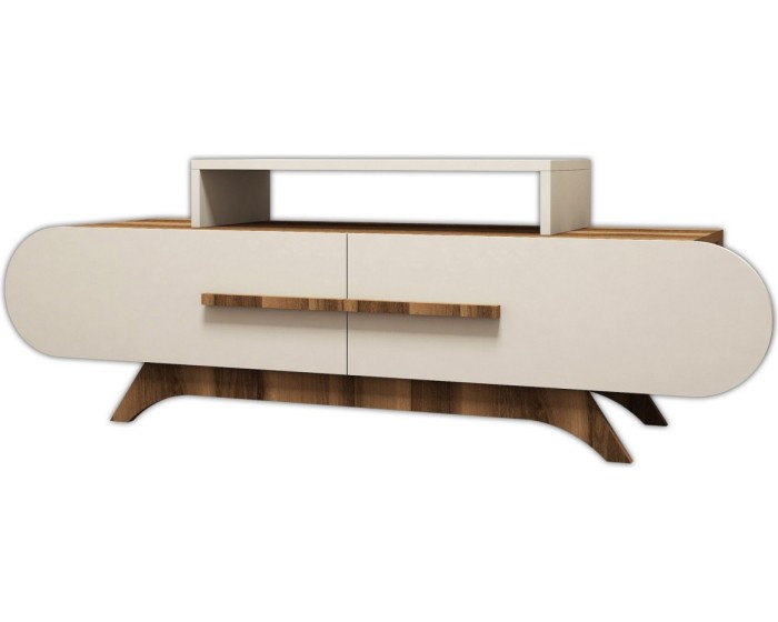 TV stolek ROSE 145 cm ořech/krémovo-bílý