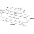 TV stolek ROSE 145 cm ořech/krémovo-bílý