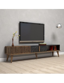 TV stolek Milan 180 cm ořech/černý mramor