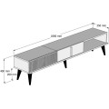 TV stolek Milan 180 cm ořech/černý mramor