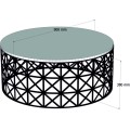 Konferenční stolek Selin 90 cm černý/dub sonoma