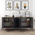 Komoda Kiev 180 cm antracit/hnědá