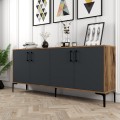 Komoda Kiev 180 cm antracit/hnědá
