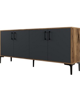 Komoda Kiev 180 cm antracit/hnědá