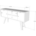 TV stolek ODENSE 122 cm bílý/ořech