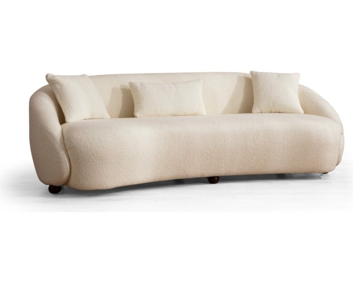 Třímístná pohovka Napoli 230 cm boucle krémová