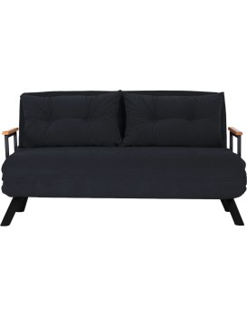 Dvoumístná rozkládací pohovka Seater Sando černá