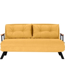Dvoumístná rozkládací pohovka Seater Sando hořčicová