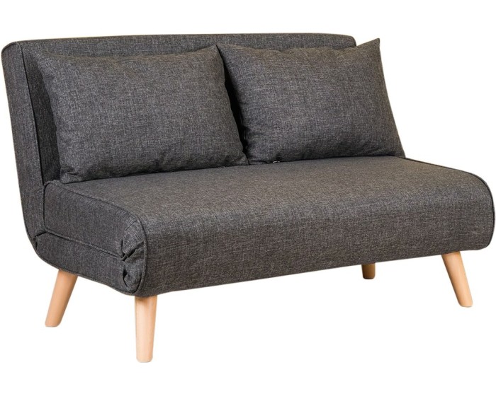 Dvoumístná rozkládací pohovka Seater Folde tmavě šedá