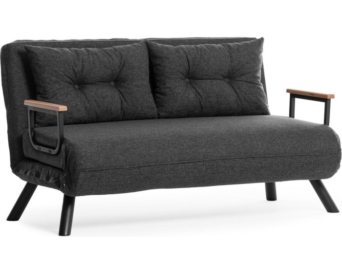 Dvoumístná rozkládací pohovka Seater Sando tmavě šedá