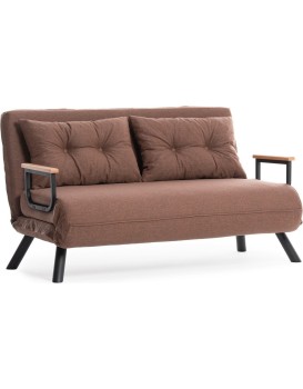 Dvoumístná rozkládací pohovka Seater Sando světle hnědá