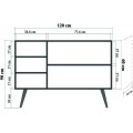 Komoda Kikos 120 cm dub sonoma/tmavě hnědá