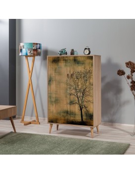 Komoda Kikos II 80 cm hnědá/zelená