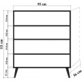 Komoda Kikos 95 cm dub sonoma/zelená