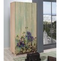 Šatní skříň Stil 90 cm dub sonoma/zelená