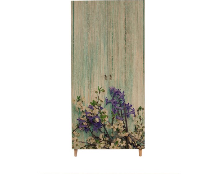 Šatní skříň Stil 90 cm dub sonoma/zelená