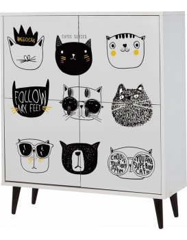 Dětská komoda Cats 95 cm bílá