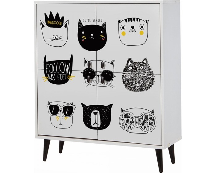 Dětská komoda Cats 95 cm bílá