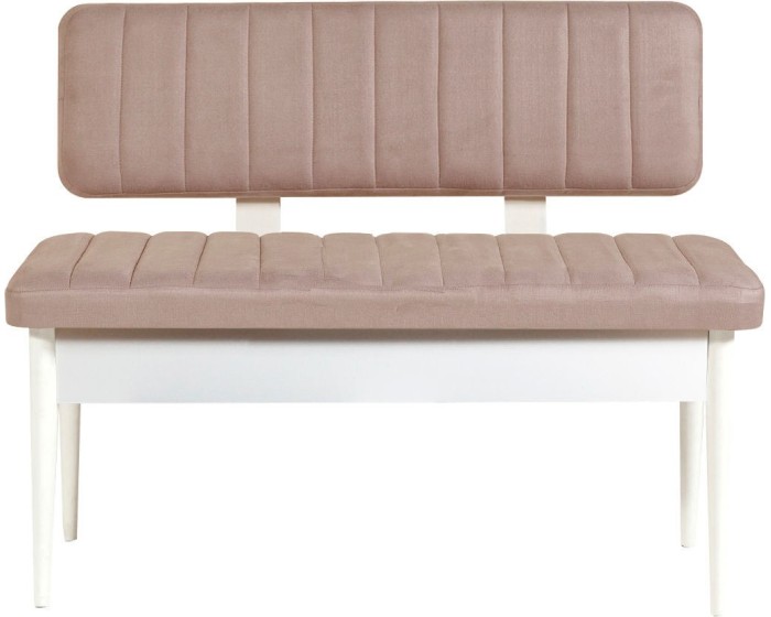 Lavice VINA s úložným prostorem 110 cm bílá/béžová