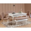 Lavice VINA s úložným prostorem 110 cm bílá/béžová