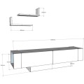 TV stolek MATERA 150 cm + police ořech/bílý