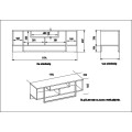 TV stolek ASAL 120 cm dub/bílý/černý