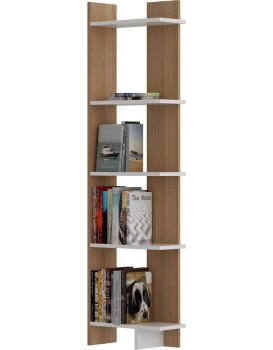 Knihovna Als teak/bílá