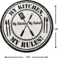 Kulatý koberec My Kitchen 140 cm černý/bílý