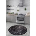 Kulatý koberec Black Marble 140 cm černý