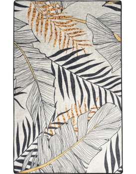 Koberec Herbal 100x200 cm bílo-černý/zlatý
