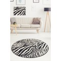 Kulatý koberec Zebra 140 cm bílý/černý