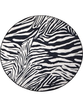 Kulatý koberec Zebra 140 cm bílý/černý