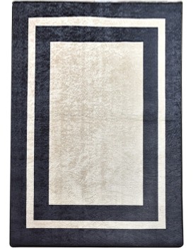 Koberec Black Frame 80x150 cm bílý/černý