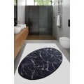 Oválný koberec Black Marble 60x90 cm černý